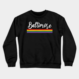 Baltimore, Maryland - MD Pride Simple Rainbow Crewneck Sweatshirt